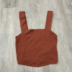 NWOT Abercrombie & Fitch Brown Soft Rib Cropped Tank Top Women's Size XS